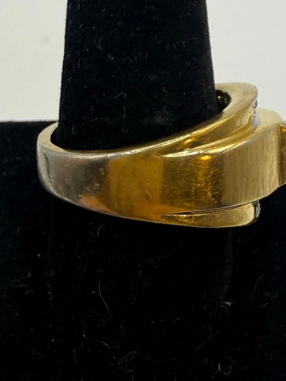 Vintage ESPO 14K GE CZ Ring Mens Size 11.75 Gold Tone Statement